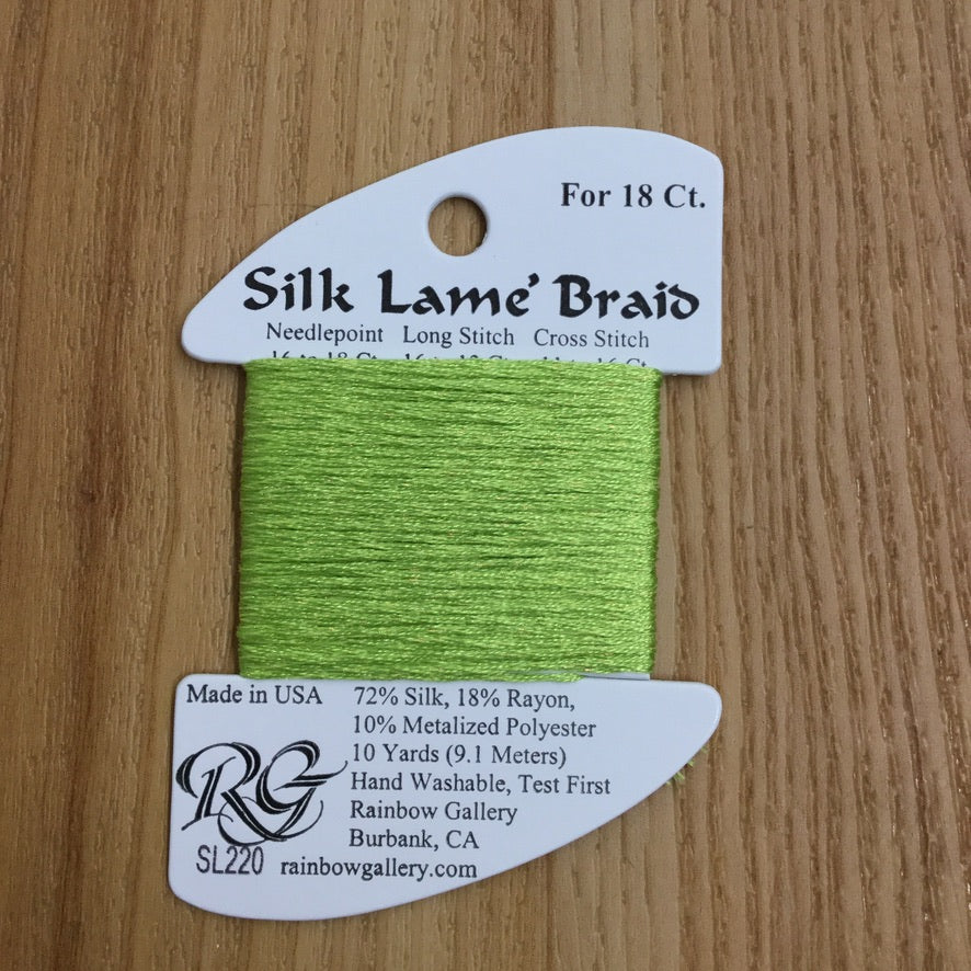 Silk Lamé Braid SL220 Lemon Grass - needlepoint