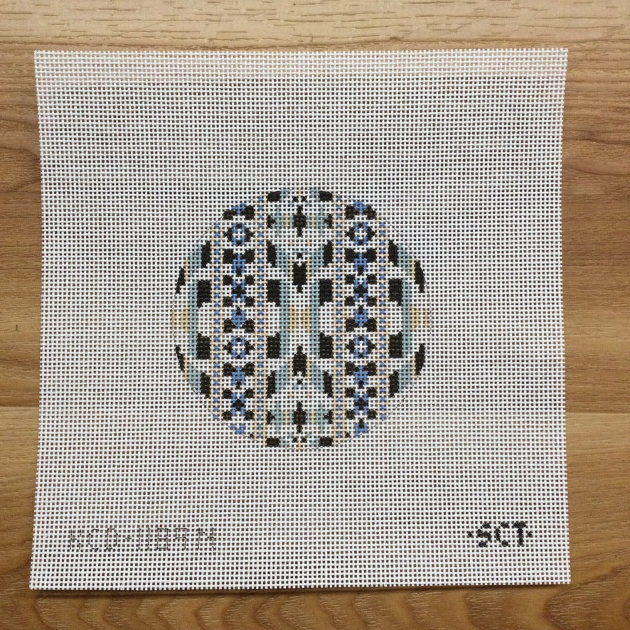 Ribbon Round Canvas - KC Needlepoint