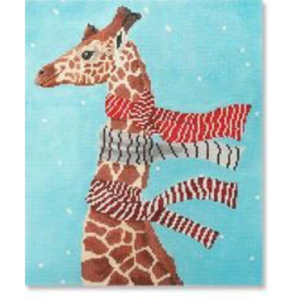 Giraffe w/ Scarves Pillow Canvas - KC Needlepoint