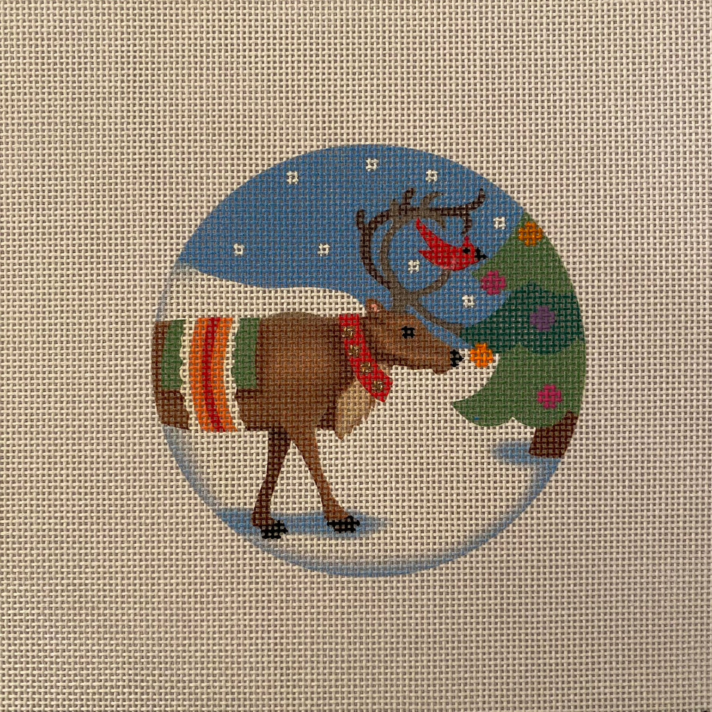 Reindeer Helper Ornament Canvas - KC Needlepoint