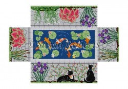 Koi Pond Brick Cover - needlepoint