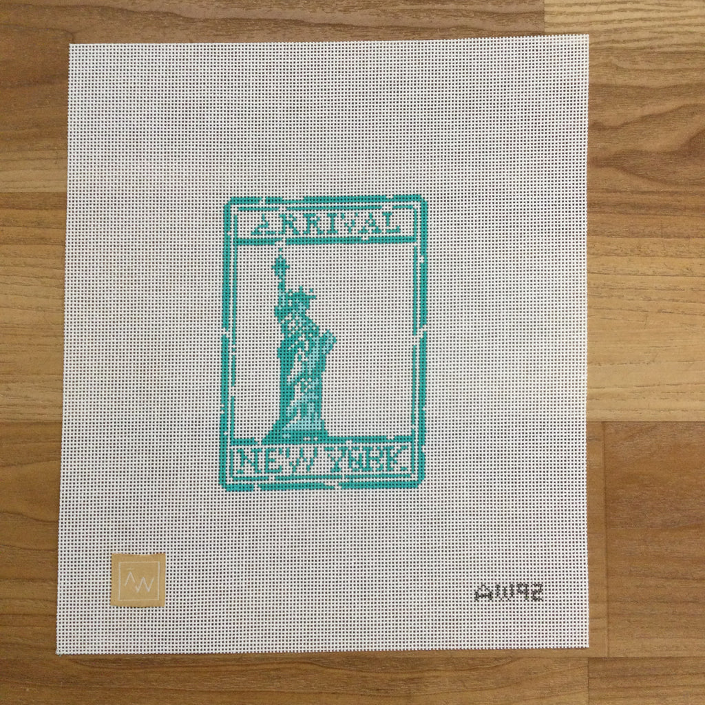 Passport Stamp-New York Canvas - KC Needlepoint