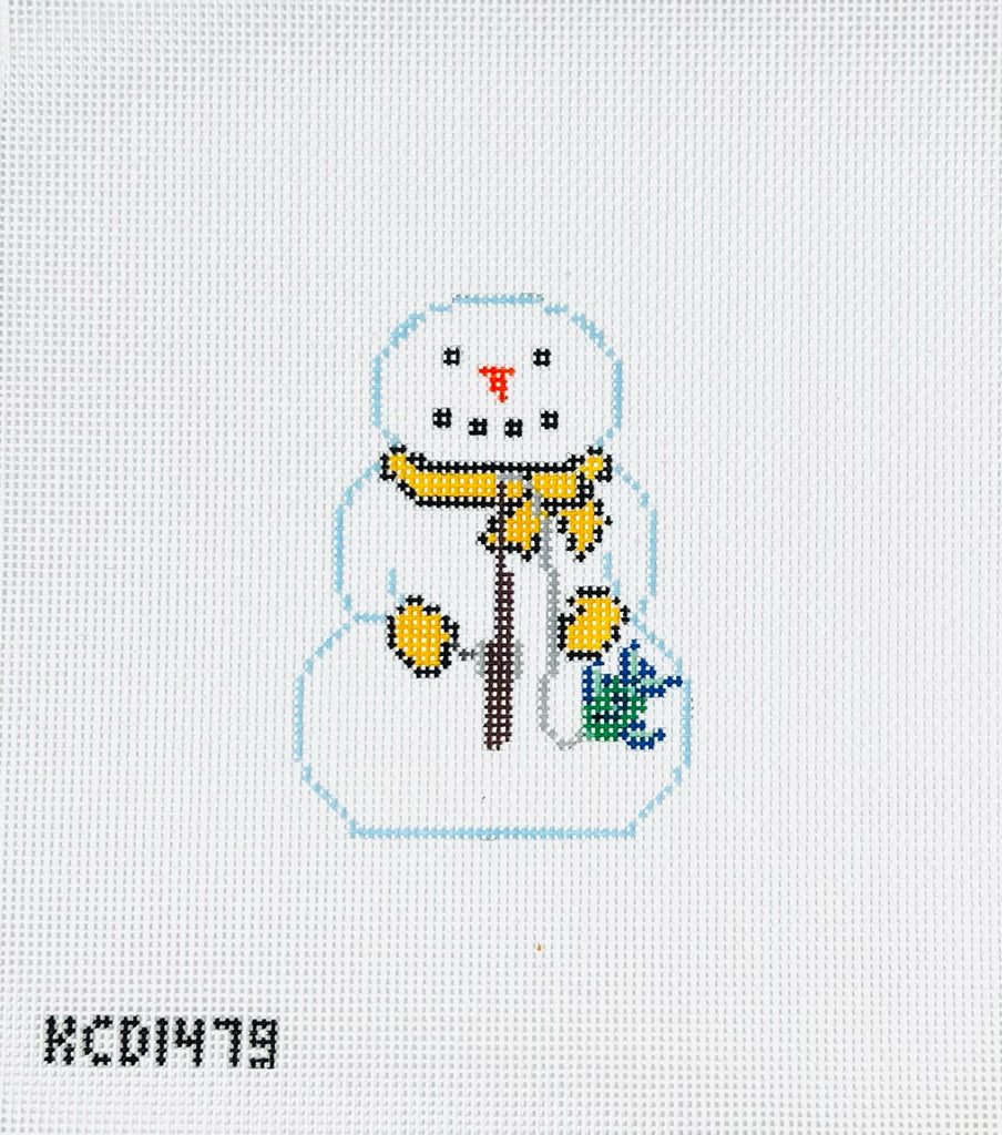 Fishing Snowman Canvas - KC Needlepoint