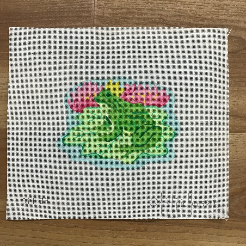 Frog Prince on Lily Pad Canvas - KC Needlepoint