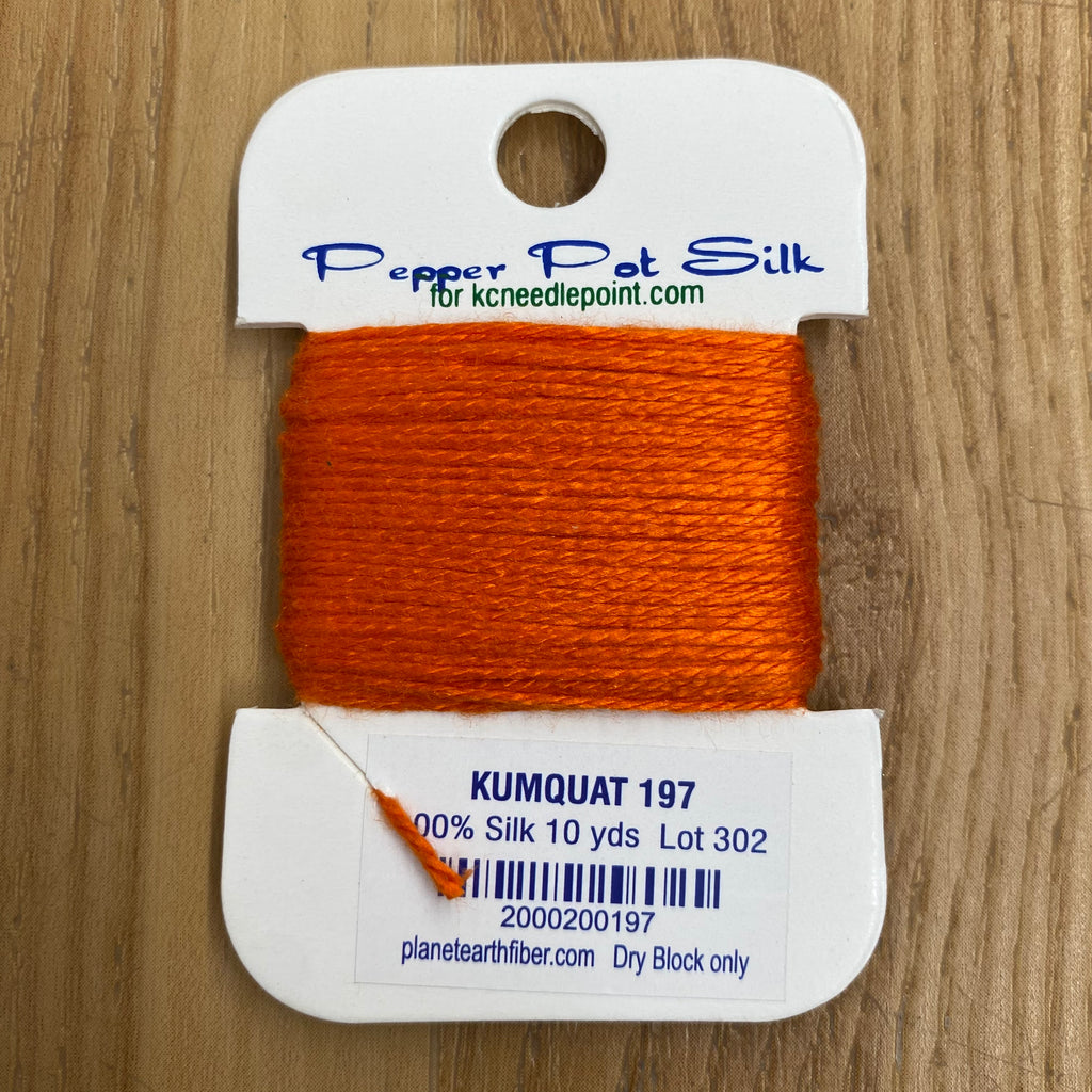 Pepper Pot Silk Card 197 Kumquat - KC Needlepoint