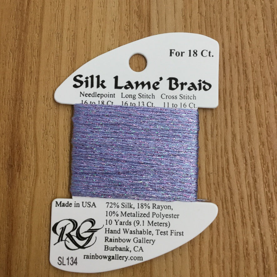Silk Lamé Braid SL134 Misty Lilac - needlepoint