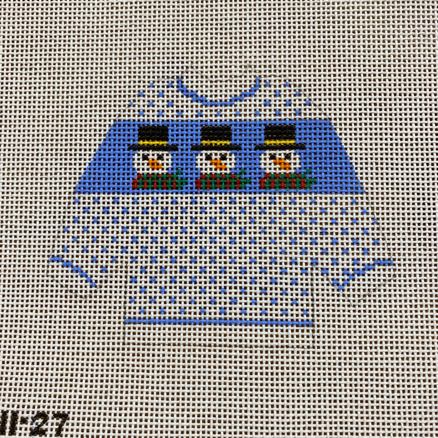 Snowman Pullover Needlepoint Canvas - KC Needlepoint
