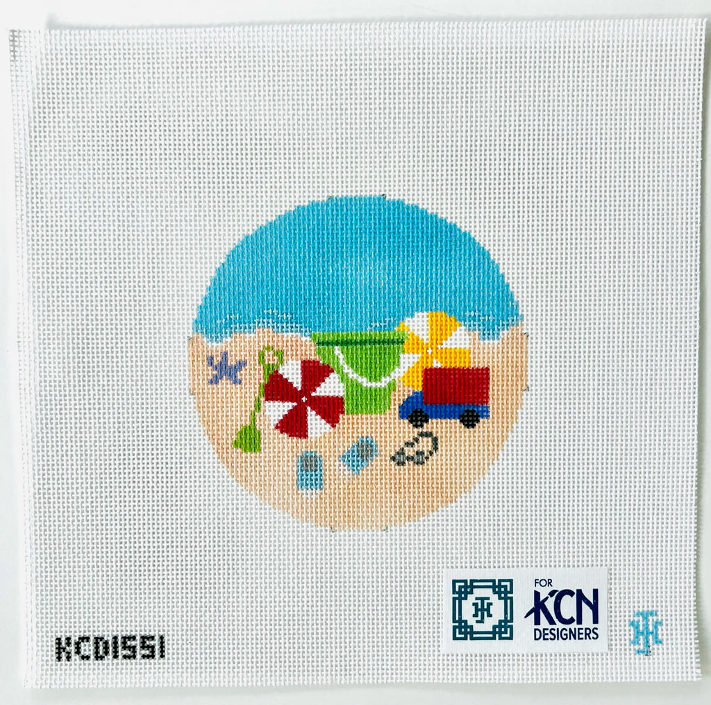 Playing in the Sand Ornament Canvas - KC Needlepoint
