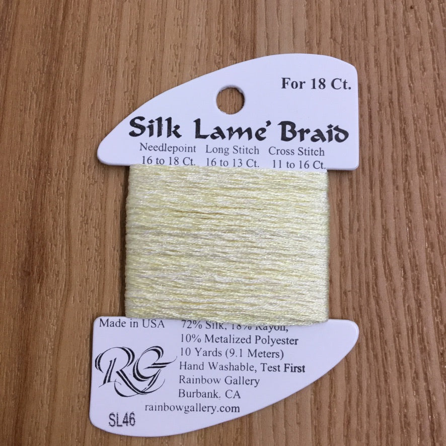 Silk Lamé Braid SL46 Lemon Mist - needlepoint