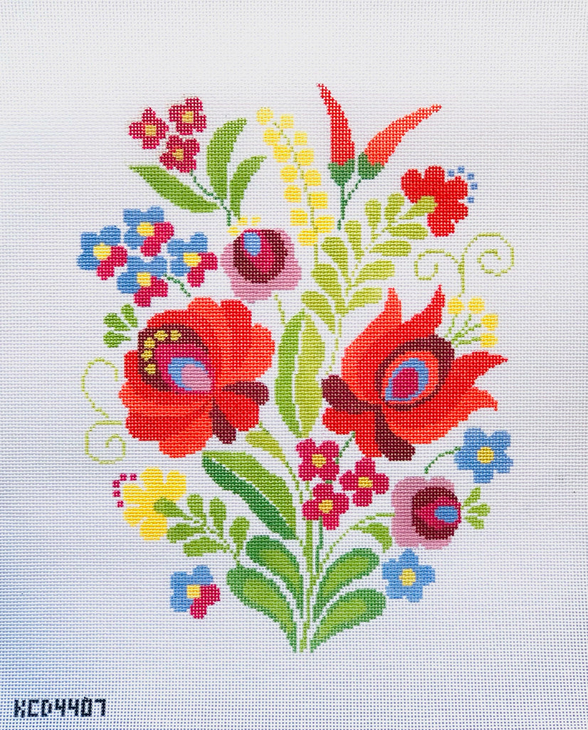 Hungarian Flowers and Peppers Canvas - KC Needlepoint