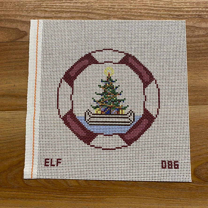 Christmas on a Boat Canvas - KC Needlepoint