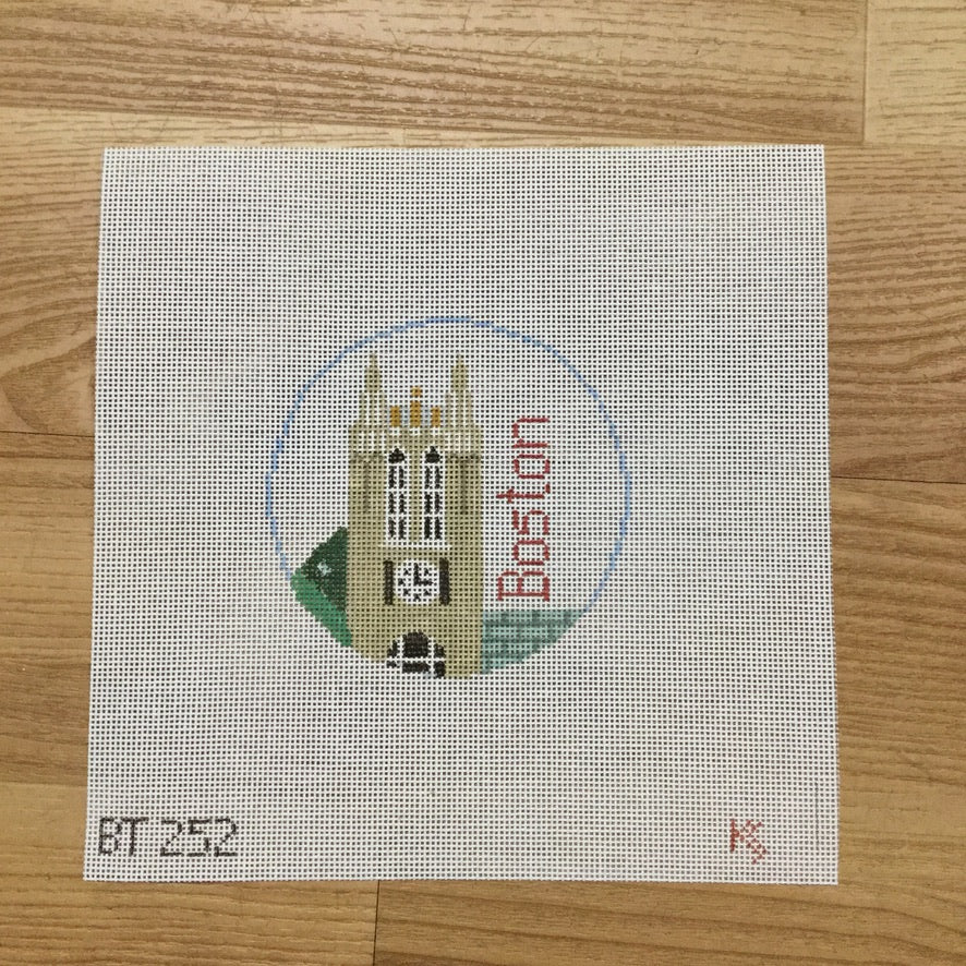 Boston College Round Canvas - needlepoint