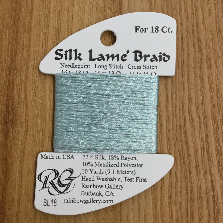 Silk Lamé Braid SL18 Surf Blue - KC Needlepoint