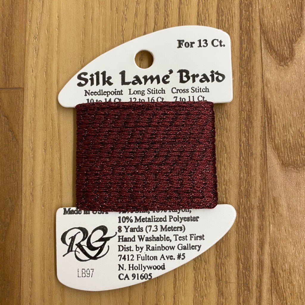 Silk Lamé Braid LB97 Ruby Red - KC Needlepoint