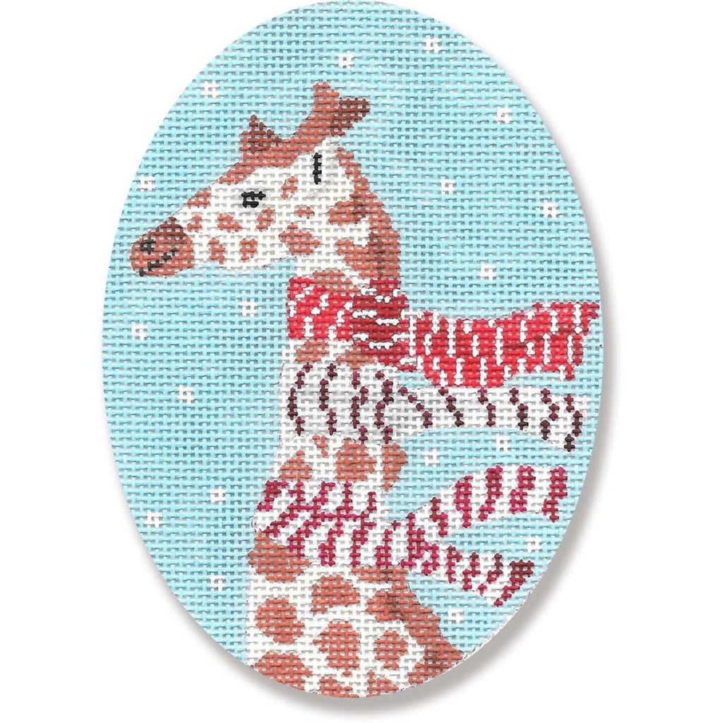 Giraffe w/ Scarves Ornament Canvas - KC Needlepoint
