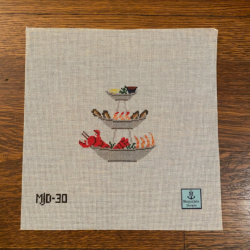 Seafood Tower Canvas - needlepoint
