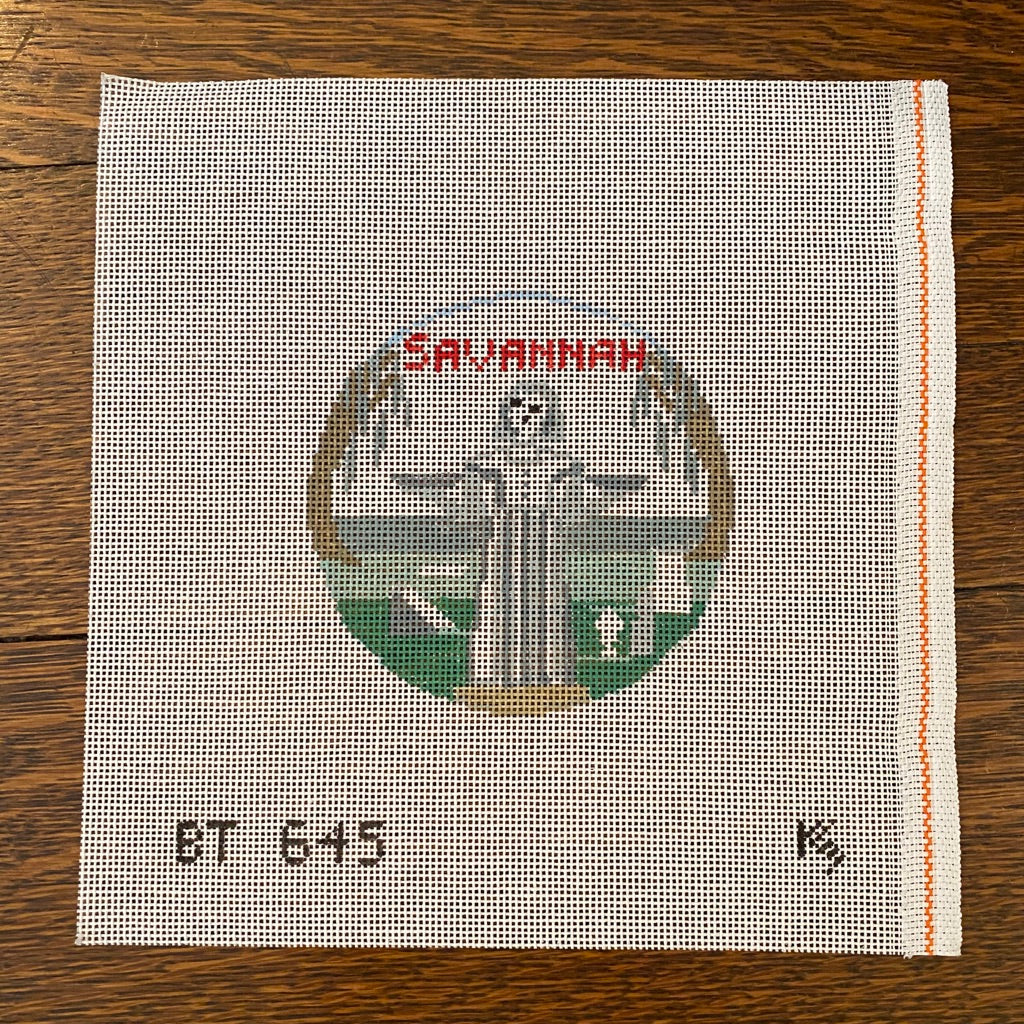 Savannah Travel Round Canvas - needlepoint