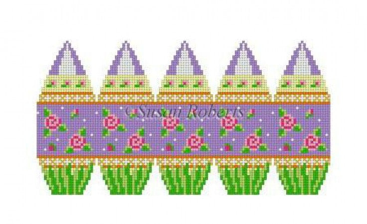 Roses on Purple 3D Egg Canvas - KC Needlepoint