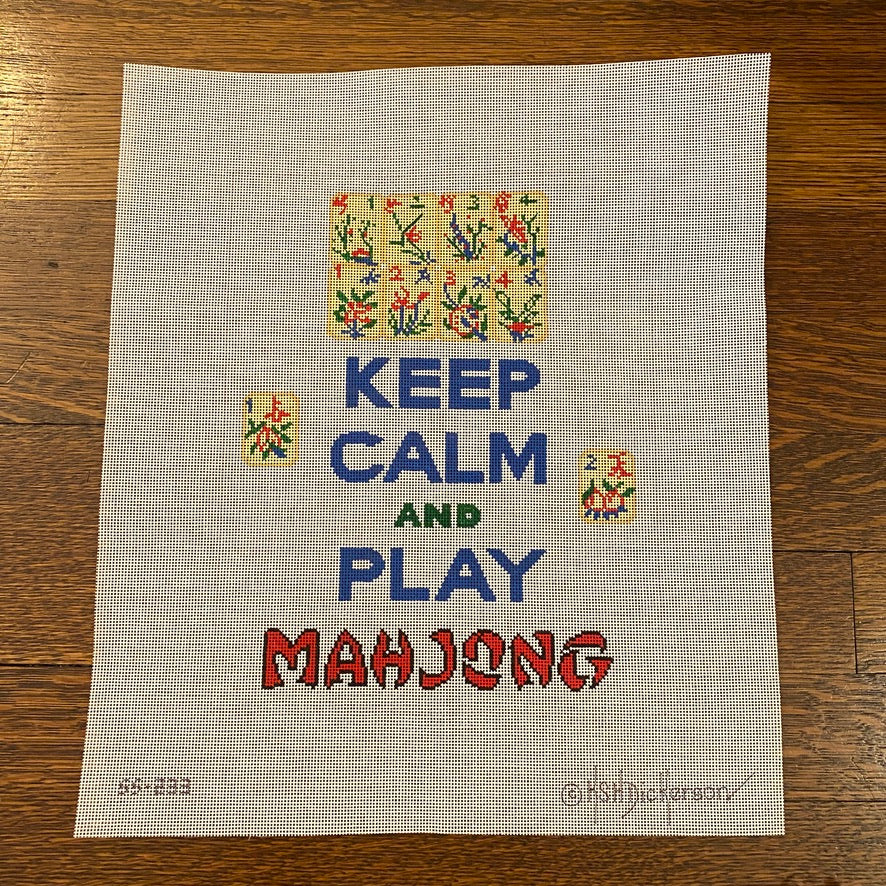Keep Calm and Play Mahjong Canvas - needlepoint