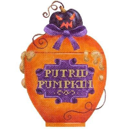 Putrid Pumpkin Halloween Bottle Canvas - KC Needlepoint