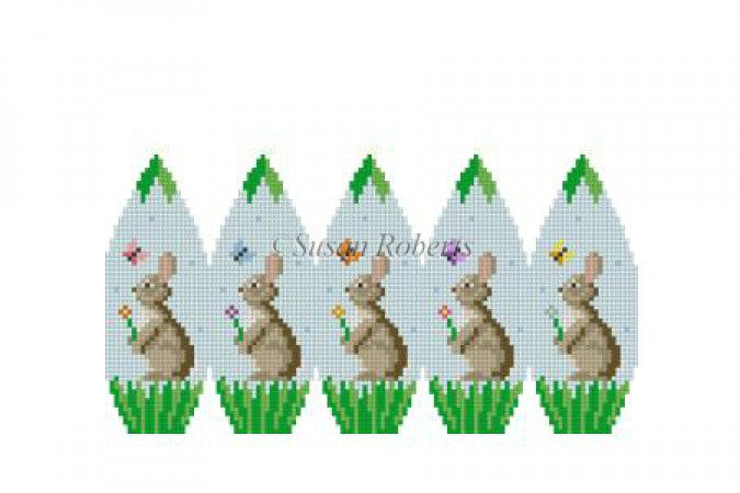 Bunnies and Buttlerflies 3D Egg Canvas - KC Needlepoint