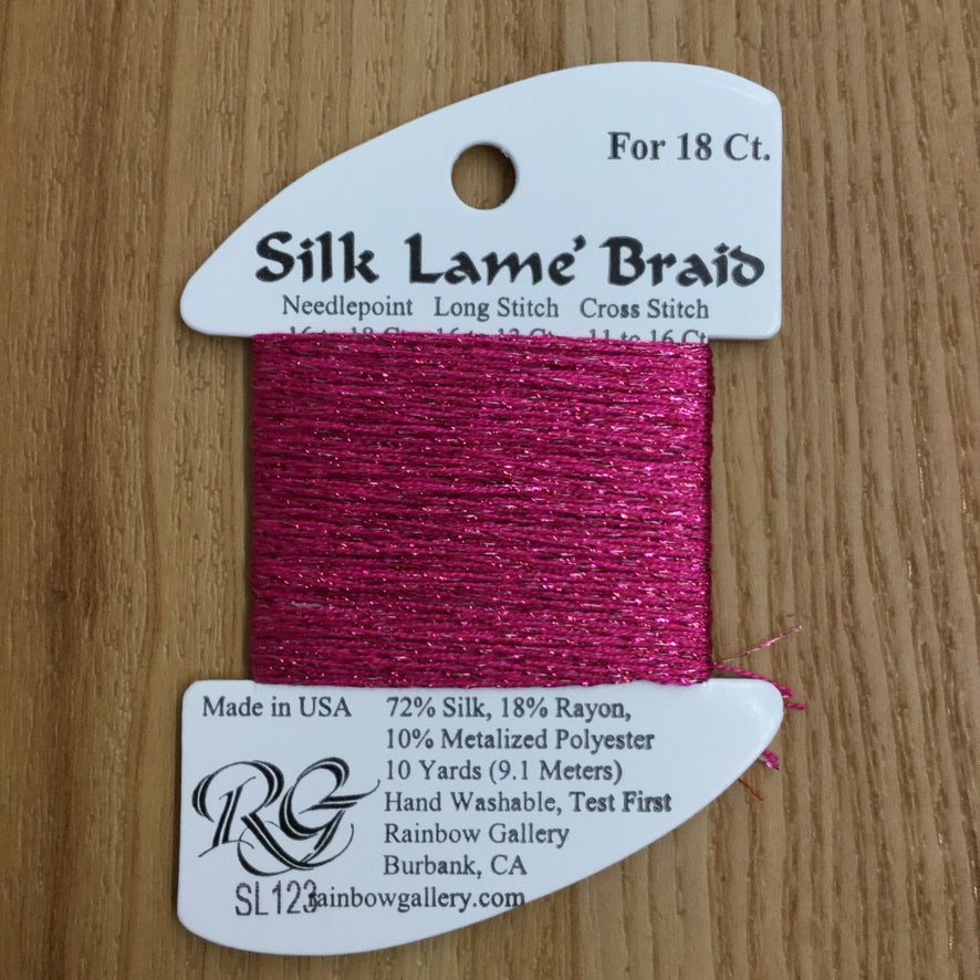 Silk Lamé Braid SL123 Dark Hot Pink - KC Needlepoint