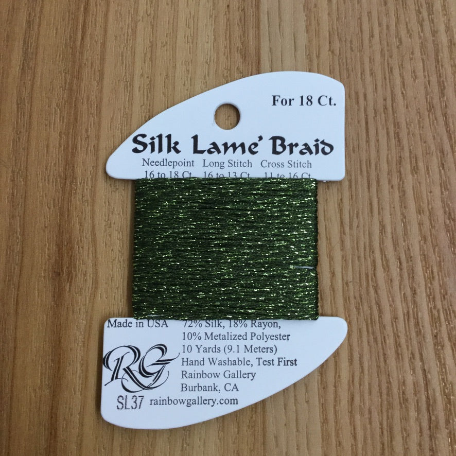 Silk Lamé Braid SL37 Dark Avocado - KC Needlepoint