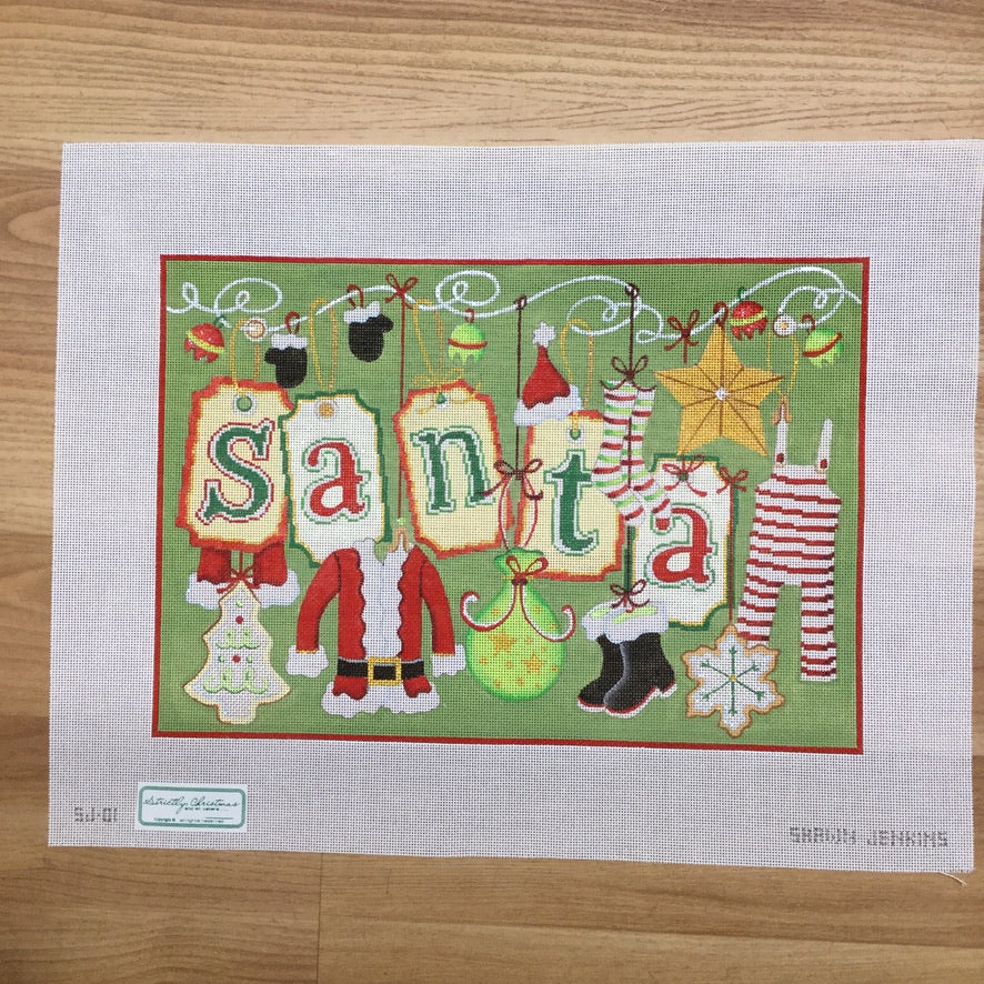 Santa and Clothes Canvas - KC Needlepoint