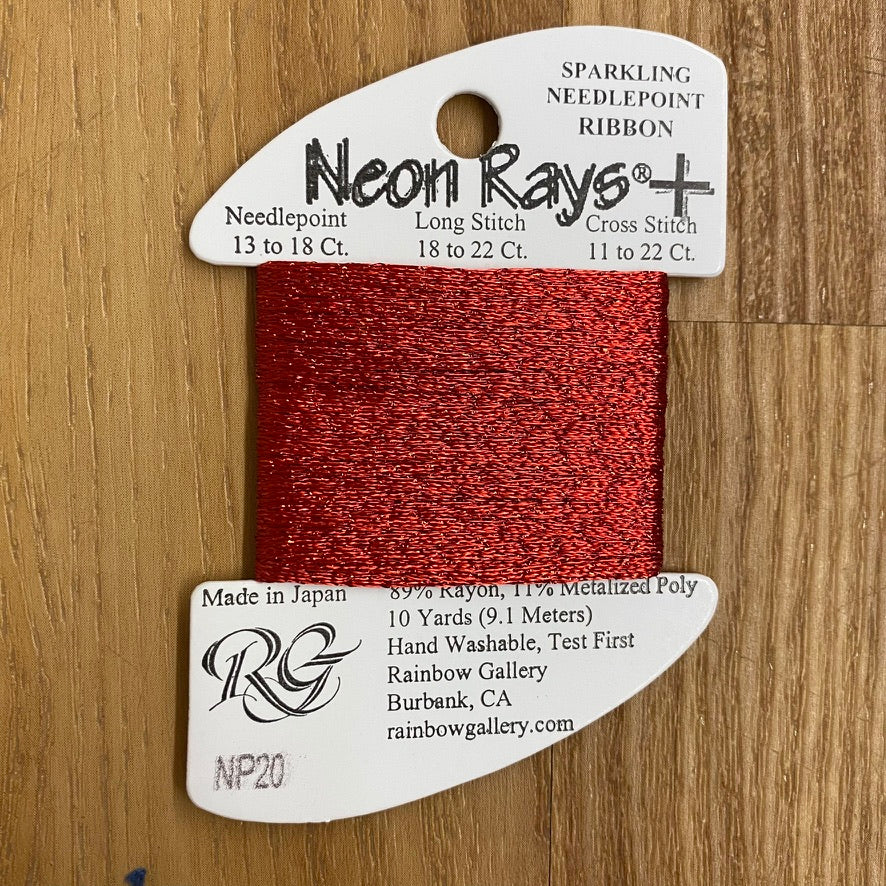Neon Rays+ NP20 Red - KC Needlepoint