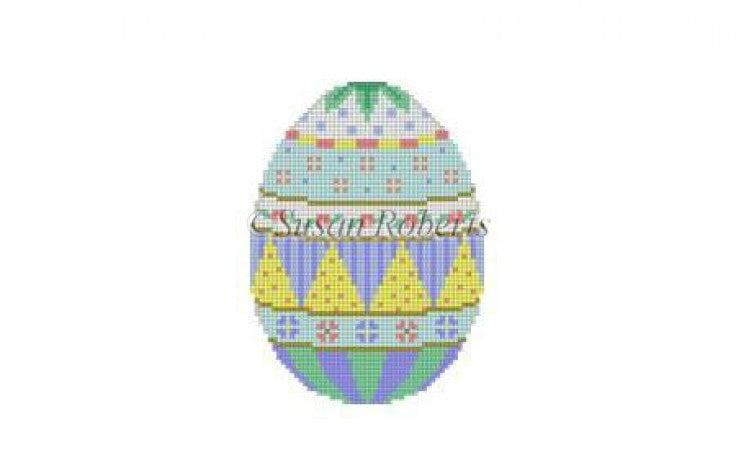 Spotted Bands Egg Canvas - KC Needlepoint