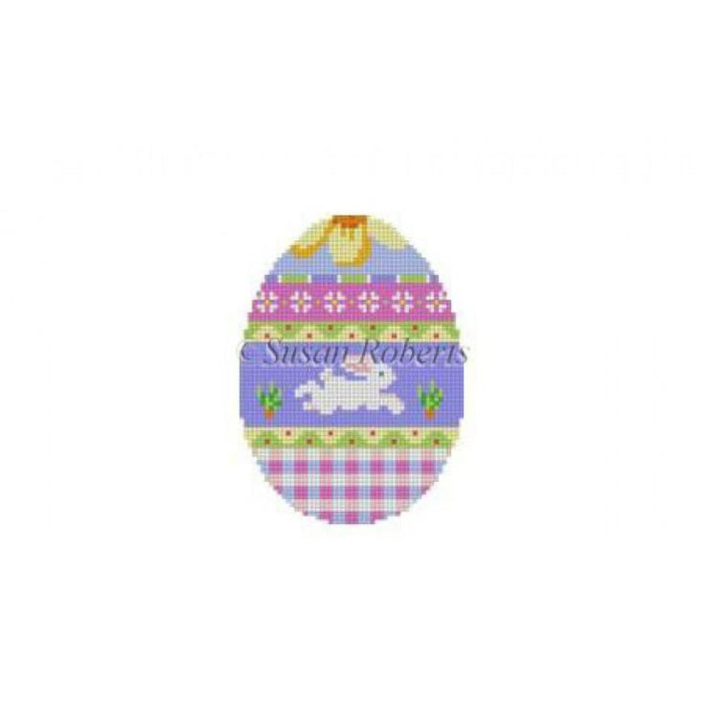 Bunny Over Plaid Egg Canvas - KC Needlepoint