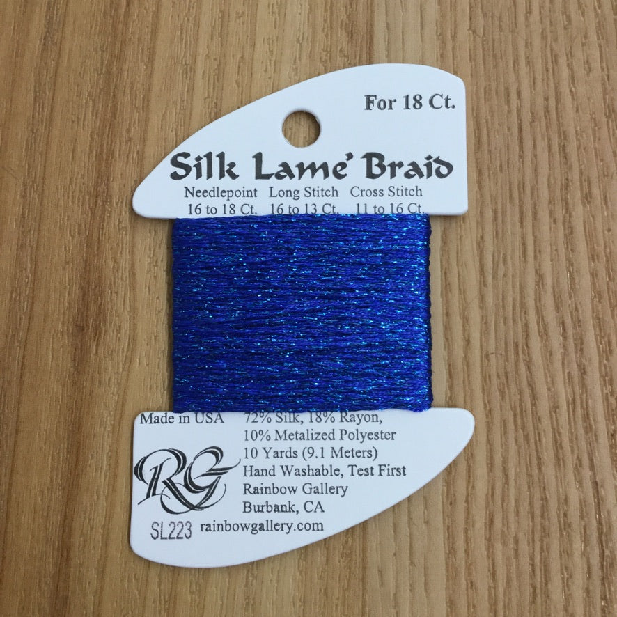 Silk Lamé Braid SL223 Crystal Blue - needlepoint