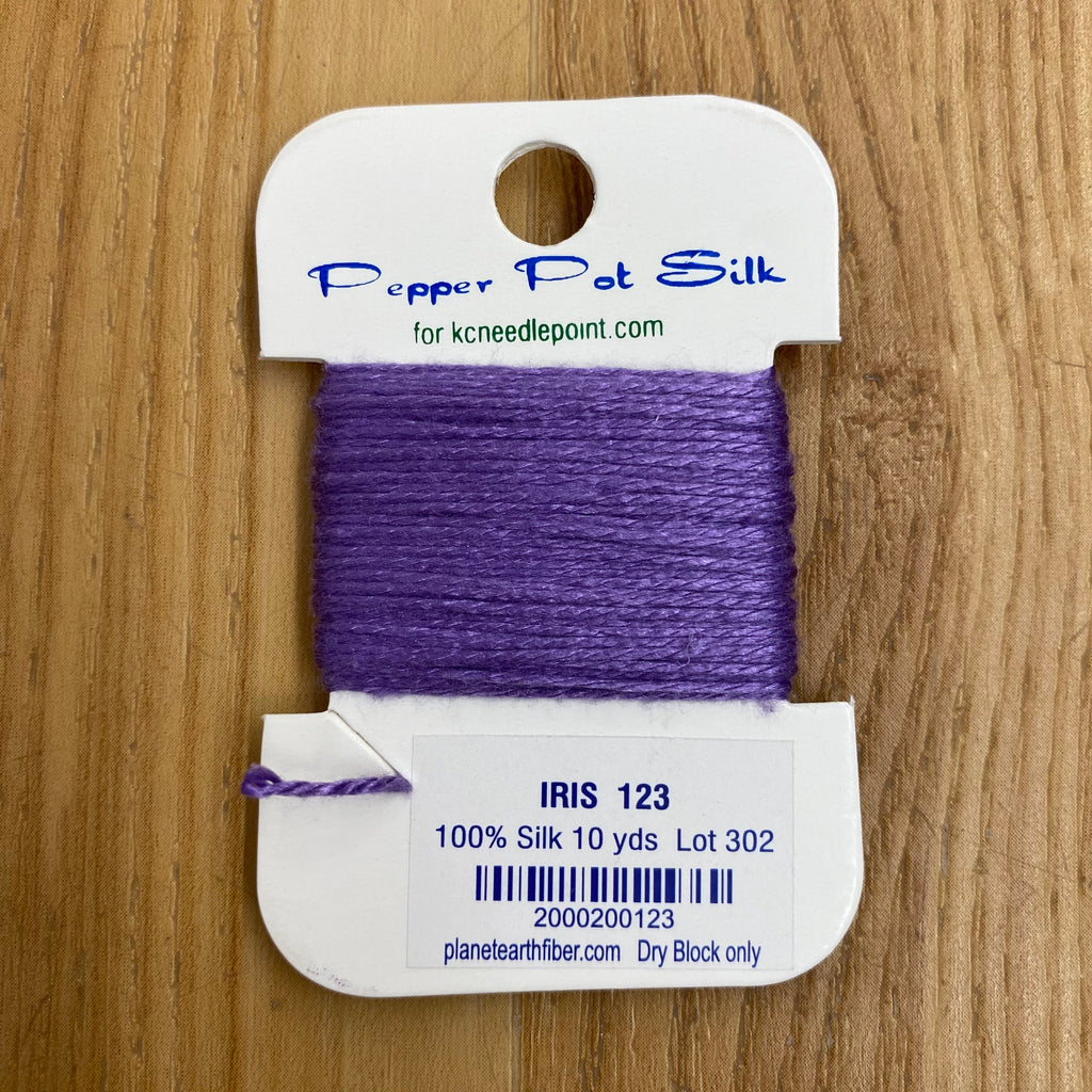 Pepper Pot Silk Card 123 Iris - KC Needlepoint