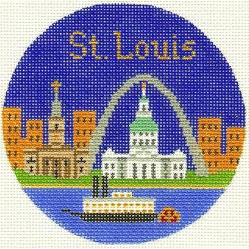 St. Louis 1/4" Travel  Round Needlepoint Canvas - KC Needlepoint