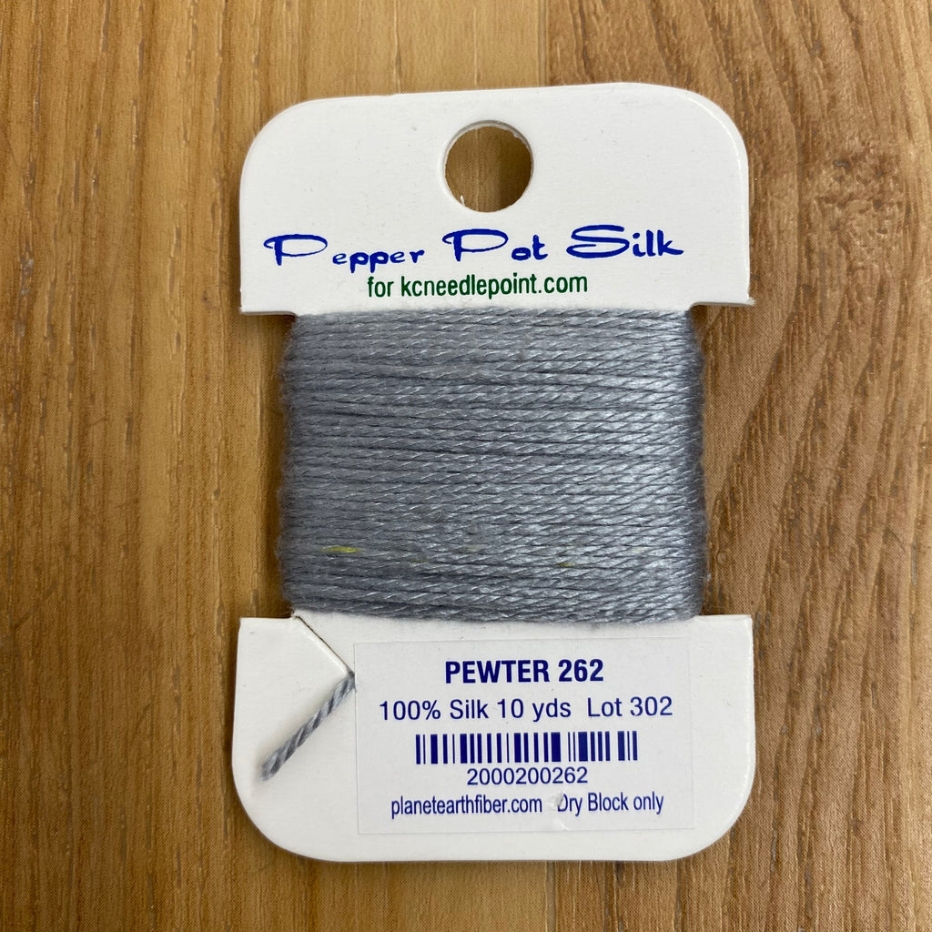 Pepper Pot Silk Card 262 Pewter - KC Needlepoint