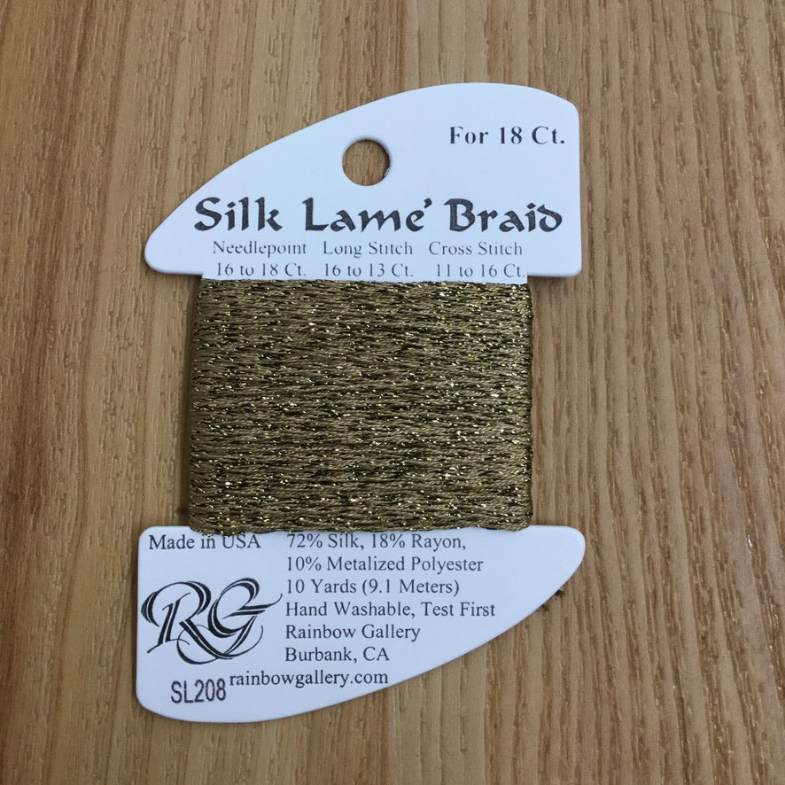 Silk Lamé Braid SL208 Antique Bronze - needlepoint