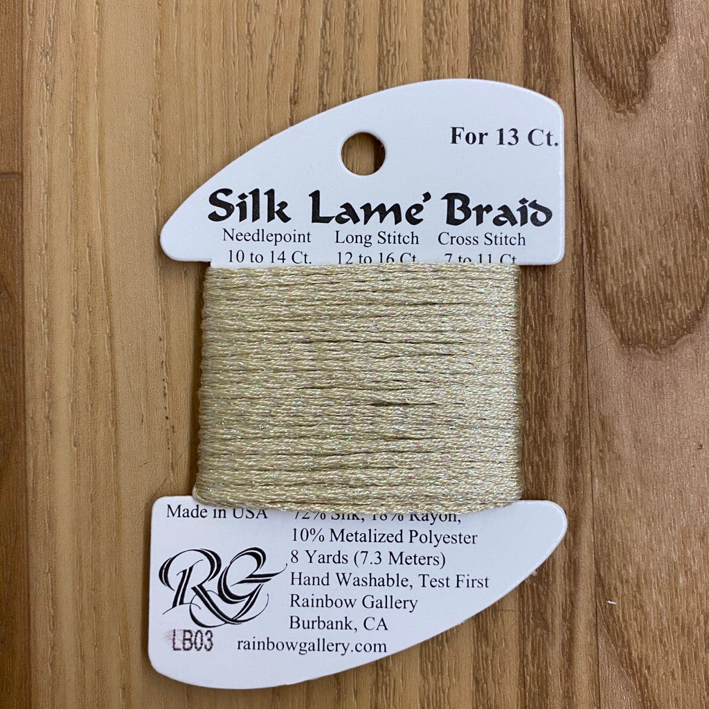 Silk Lamé Braid LB03 Ecru - KC Needlepoint
