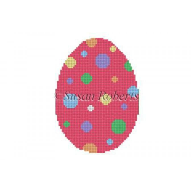 Polka Dots Egg Canvas - KC Needlepoint