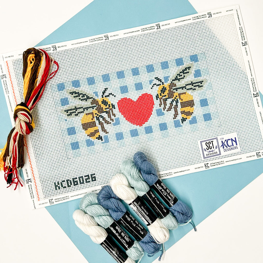 Bee Loved Eyeglass Case Kit - KC Needlepoint