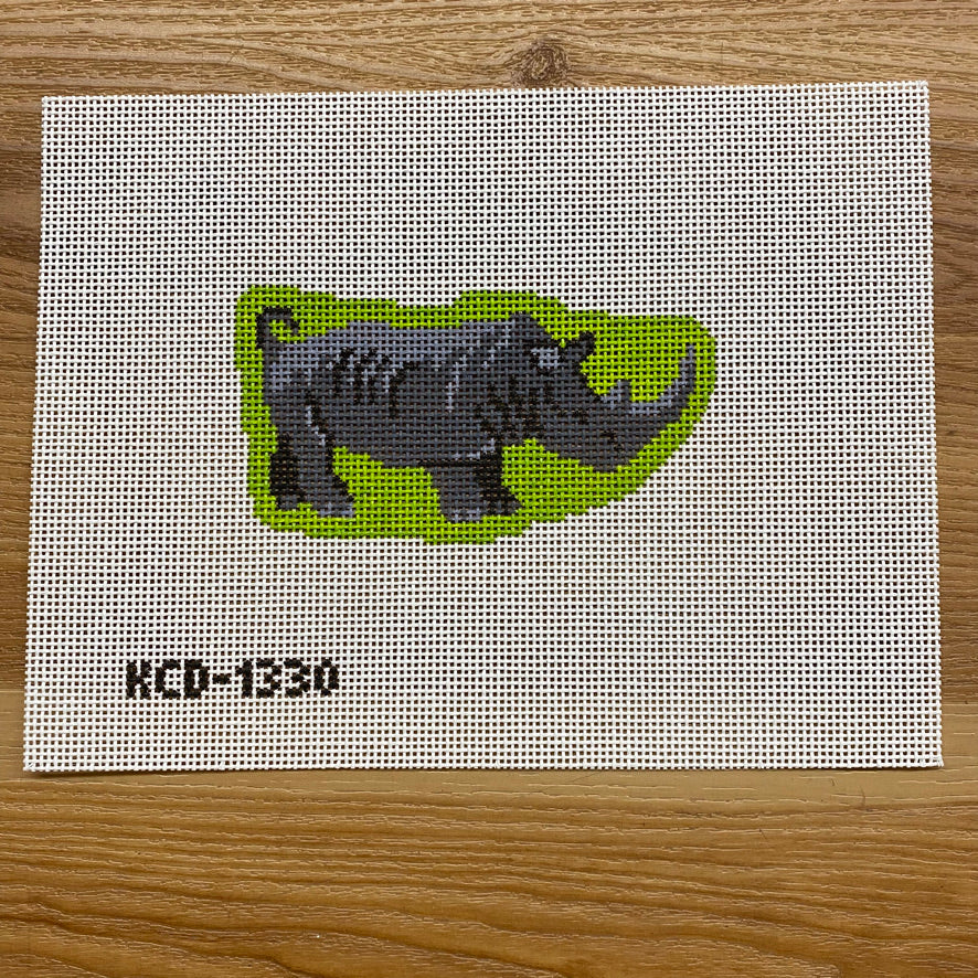 Rhino Ornament Canvas - KC Needlepoint