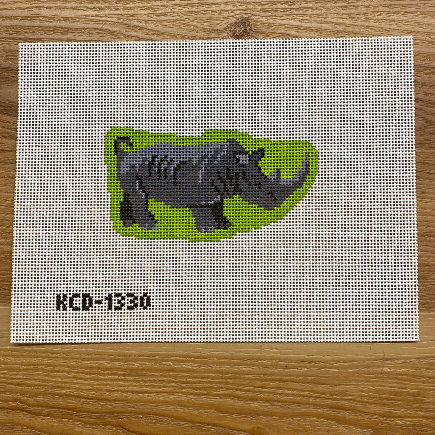Rhino Ornament Canvas - KC Needlepoint