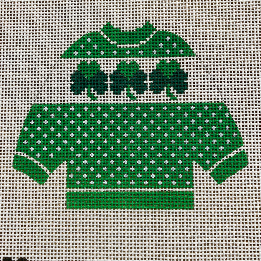 Clover Sweater Needlepoint Canvas - KC Needlepoint
