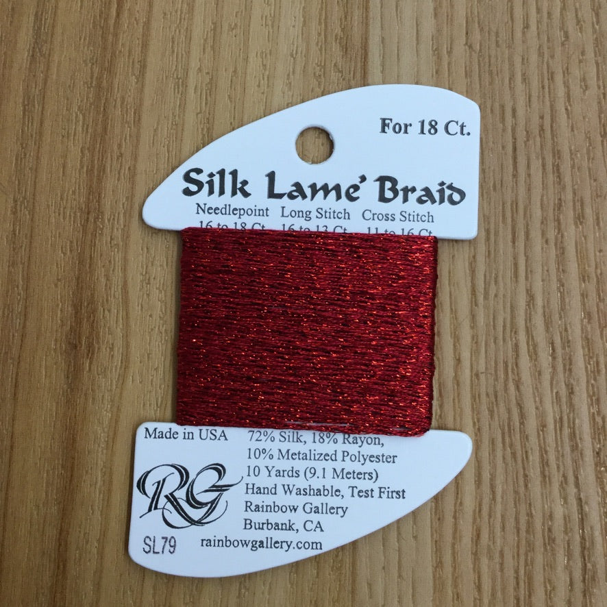 Silk Lamé Braid SL79 Dark Cherry - needlepoint