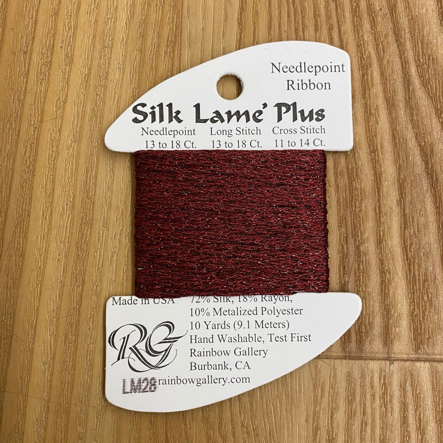 Silk Lamé Braid Plus LM28 Burgundy - KC Needlepoint