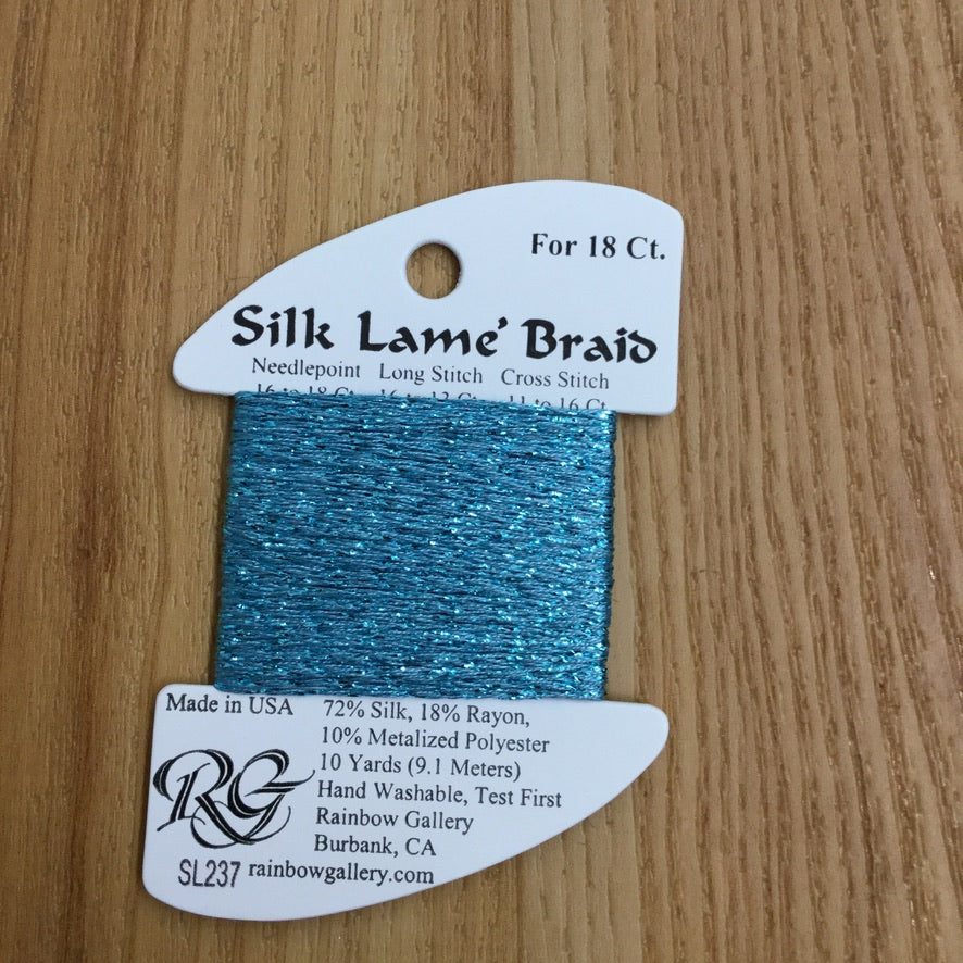 Silk Lamé Braid SL237 Aqua Bay - needlepoint