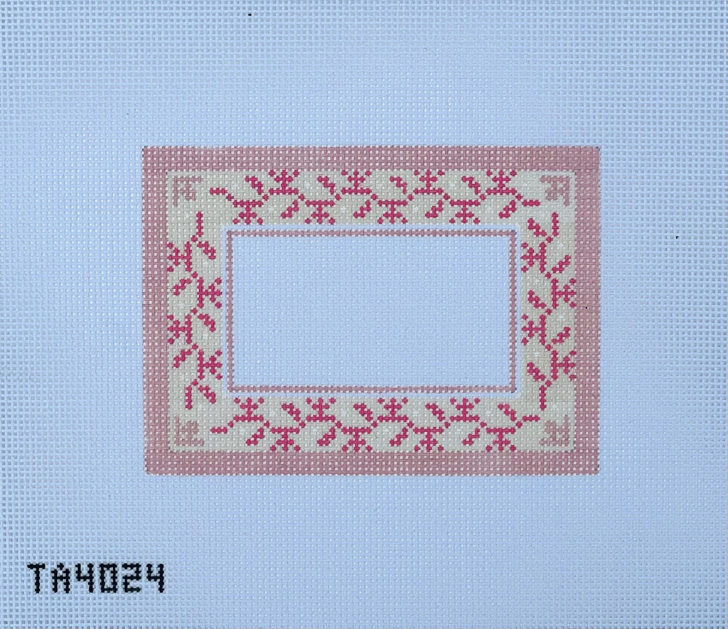 Pink Coral Monogram Pillow Canvas - KC Needlepoint