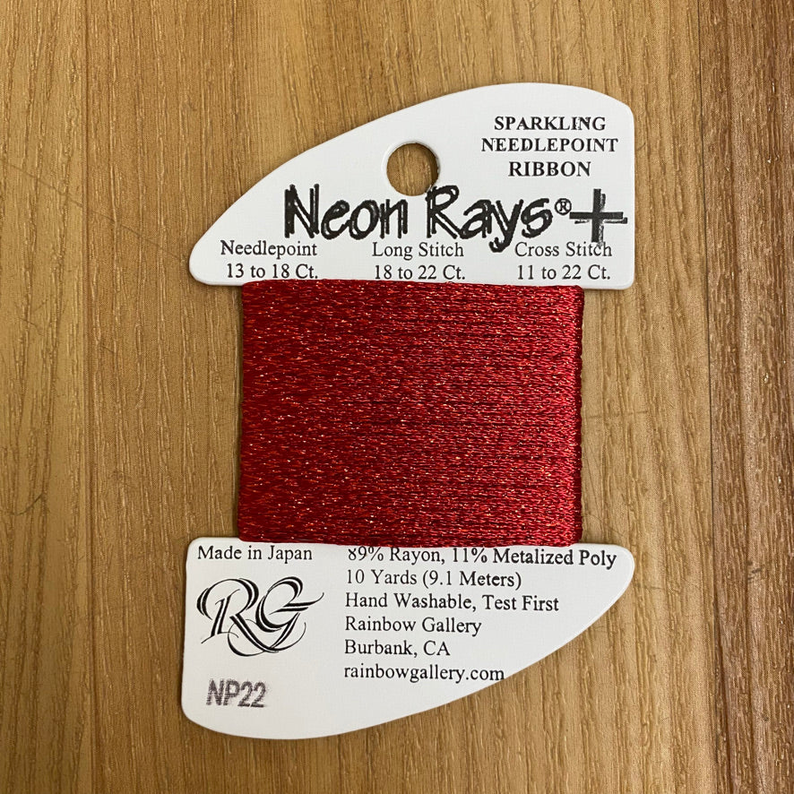 Neon Rays+ NP22 Crimson - KC Needlepoint