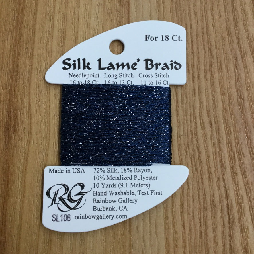 Silk Lamé Braid SL106 Dark Denim - KC Needlepoint