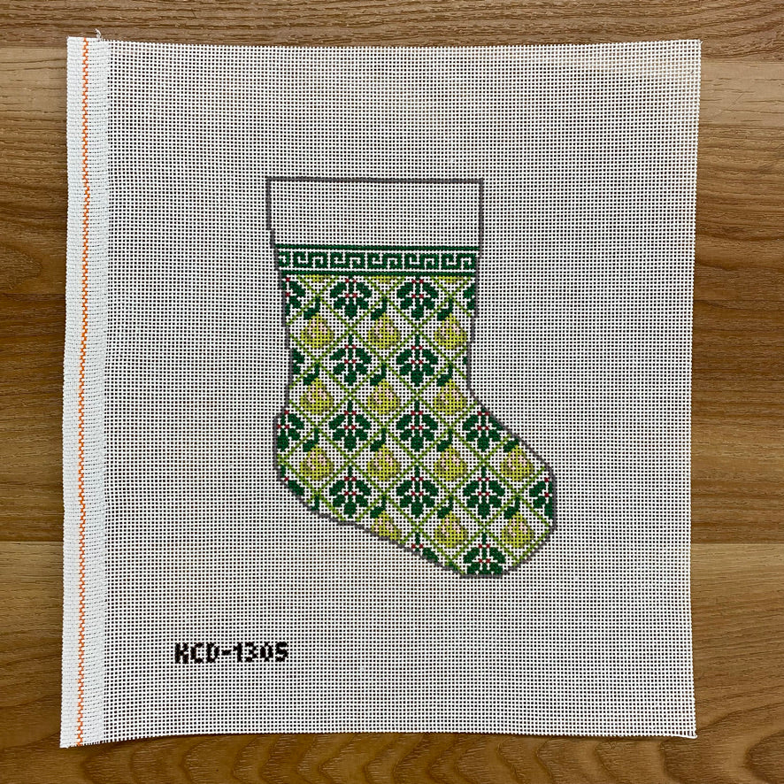 Pears Holiday Mini Sock Canvas - KC Needlepoint