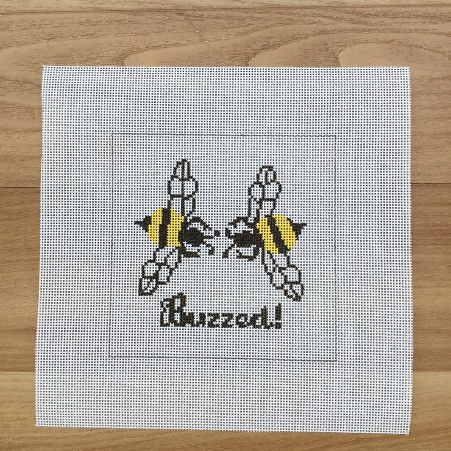 Buzzed Square Canvas - needlepoint